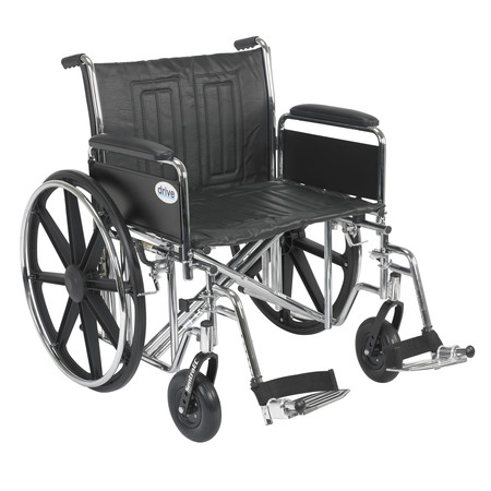 DRIVE MEDICAL Sentra EC Heavy Duty Wheelchair - 24" Seat std24ecdfa-sf